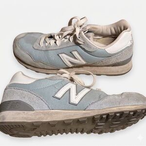 New Balance Light Blue and White Sneakers